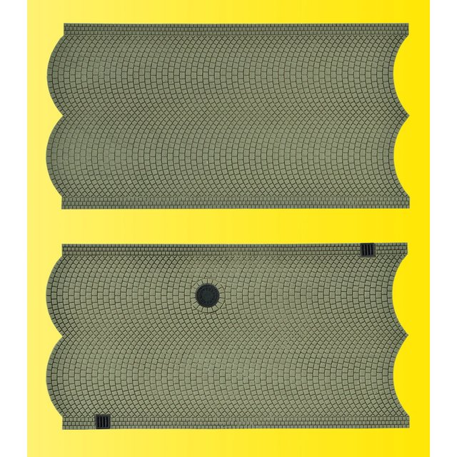 Vollmer 48240 H0 Straßenplatte Kopfsteinpflaster, L 15 x B 8 cm, 3 Stück