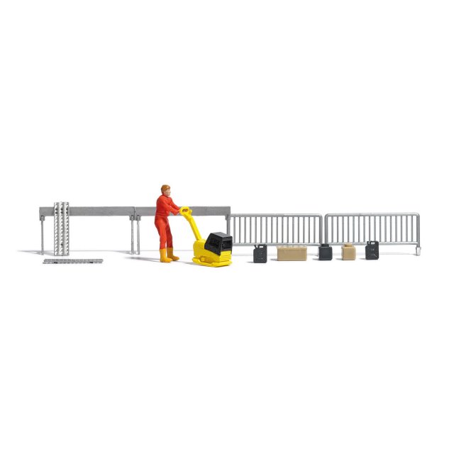 Busch 7804 A-Set:Rüttelplatte m Figur H0
