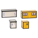 Faller 130136 4 Baucontainer, gelb-schwarz H0