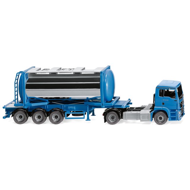 Wiking 053605 H0 Tankcontainersattelzug Swap (MAN TGS Euro 6c) - himmelblau