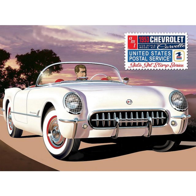 Round2 AMT1244/12 1/25 1953 Chevy Corvette, USPS Stamp Series