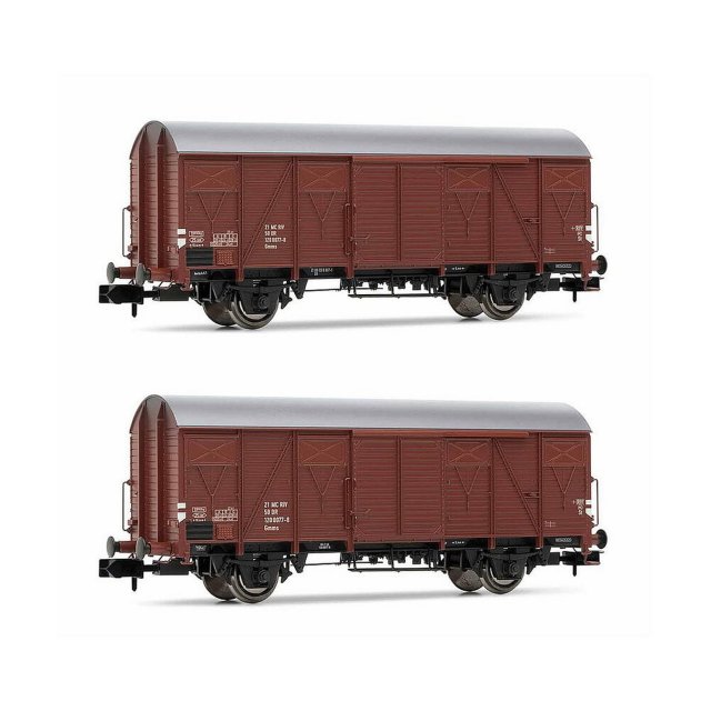 Arnold HN6521 DR, 2-tlg. Set gedeckte Güterwagen mit Bretterwänden Gs