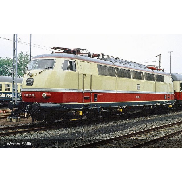 Arnold HN2564 DB, Elektrolokomotive 103 004, Beige/Rot, dunkelgraues Dach, Einholmstromabnehmer