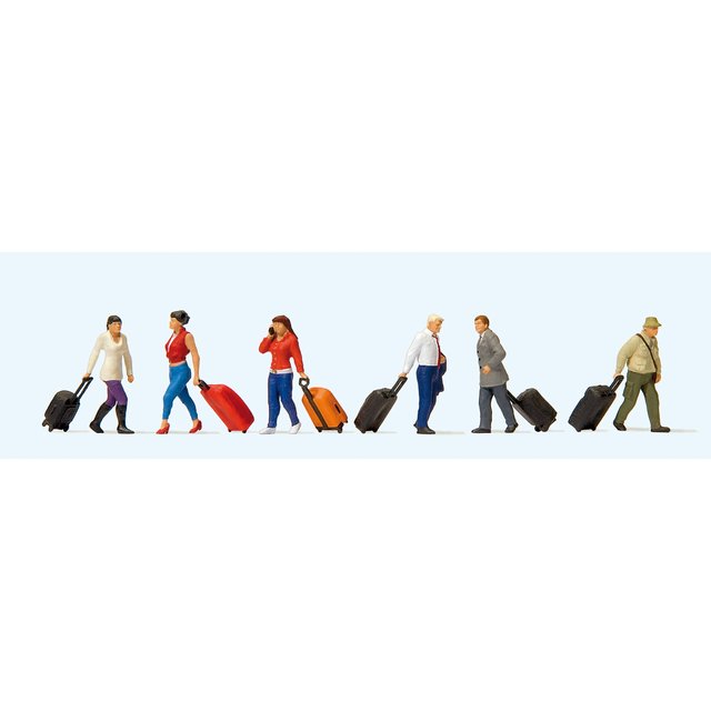 Preiser 10640 H0 Gehende Reisende mit Trolleys