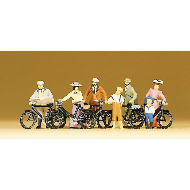 Preiser 12129 H0 Stehende Radfahrer. Um 1900
