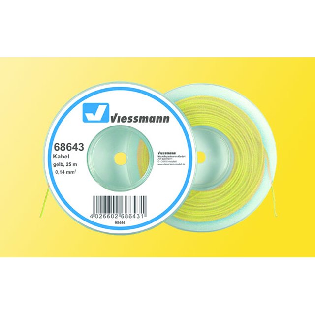 Viessmann 68643 Kabel 25 m, 0,14 mm², gelb