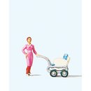Preiser 28037 H0 Frau mit Kinderwagen