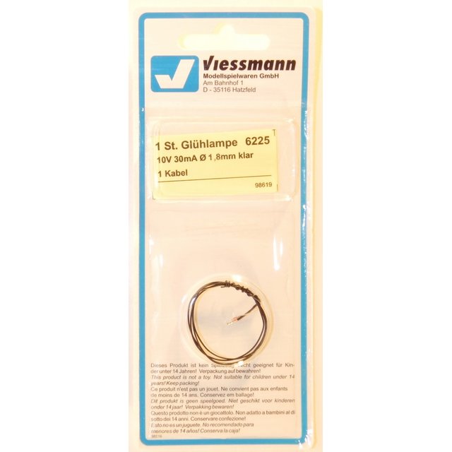 Viessmann 6225 Gluehl. klar1,8 mm,10 V 1 K.