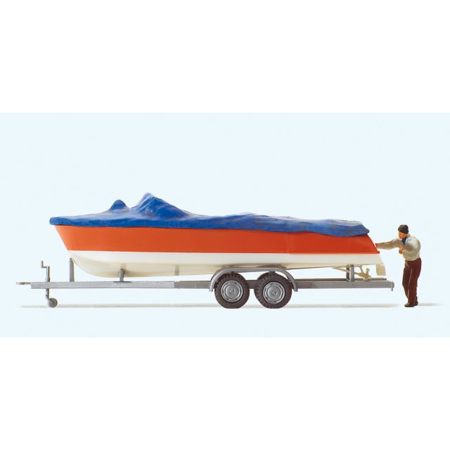 Preiser 33255 H0 Motorboot beim Verladen auf A
