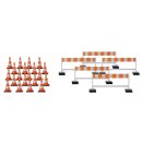 Herpa 052566-002 Zub. Absperrungen, silber rot