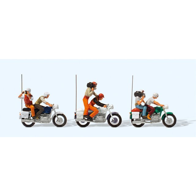 Preiser 25102 Kradfahrer TV und Presse H0