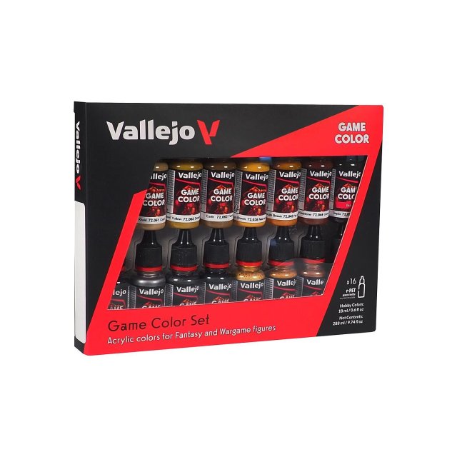 Vallejo 72189 Farb-Set Effekte Leder und Metall, 16x18 ml