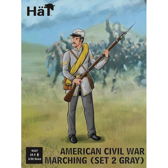 Armourfast 9337 1/32 Amerikanischer Bürgerkrieg, Grau, Marschierend, Set 2