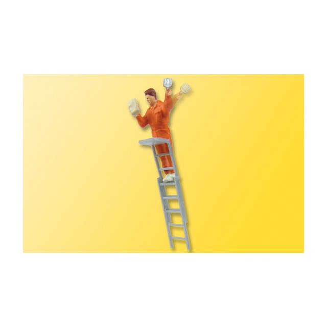 Viessmann 1157 H0 Plakatkleber auf Leiter