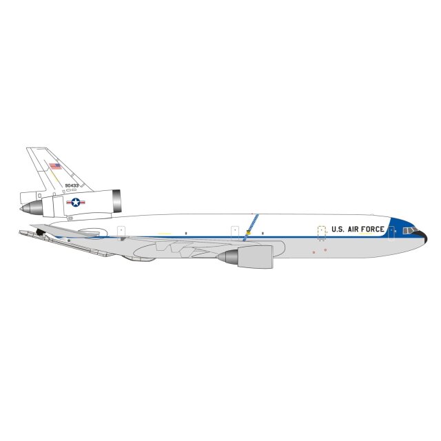 Herpa 538381 KC-10 USAF 2d BW delivery clrs, 43,49