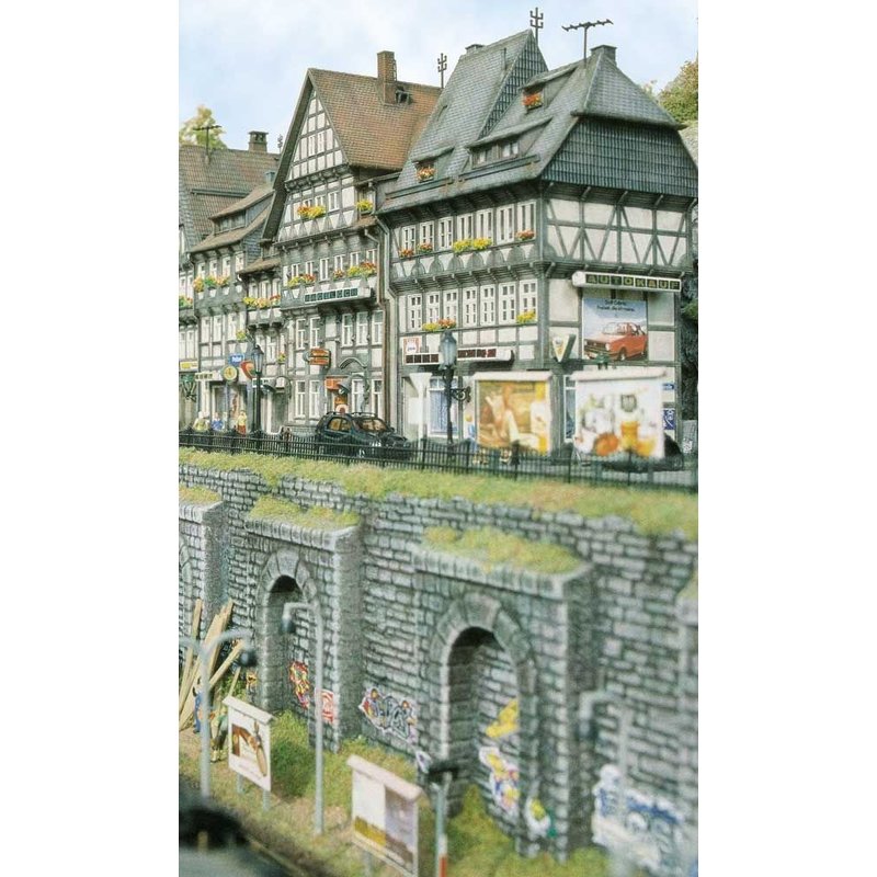 Busch 7402 Klinkersteine Mauer Mauerplatte Dekoplatte 25 x 14 cm H0 Neu